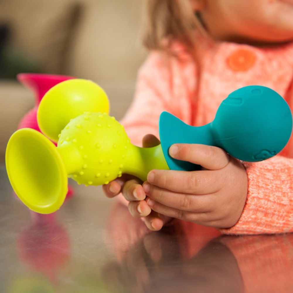 Fat Brain Toys - pipSquigz - Sensory Toys for Infant Development, Soft Suction Toy