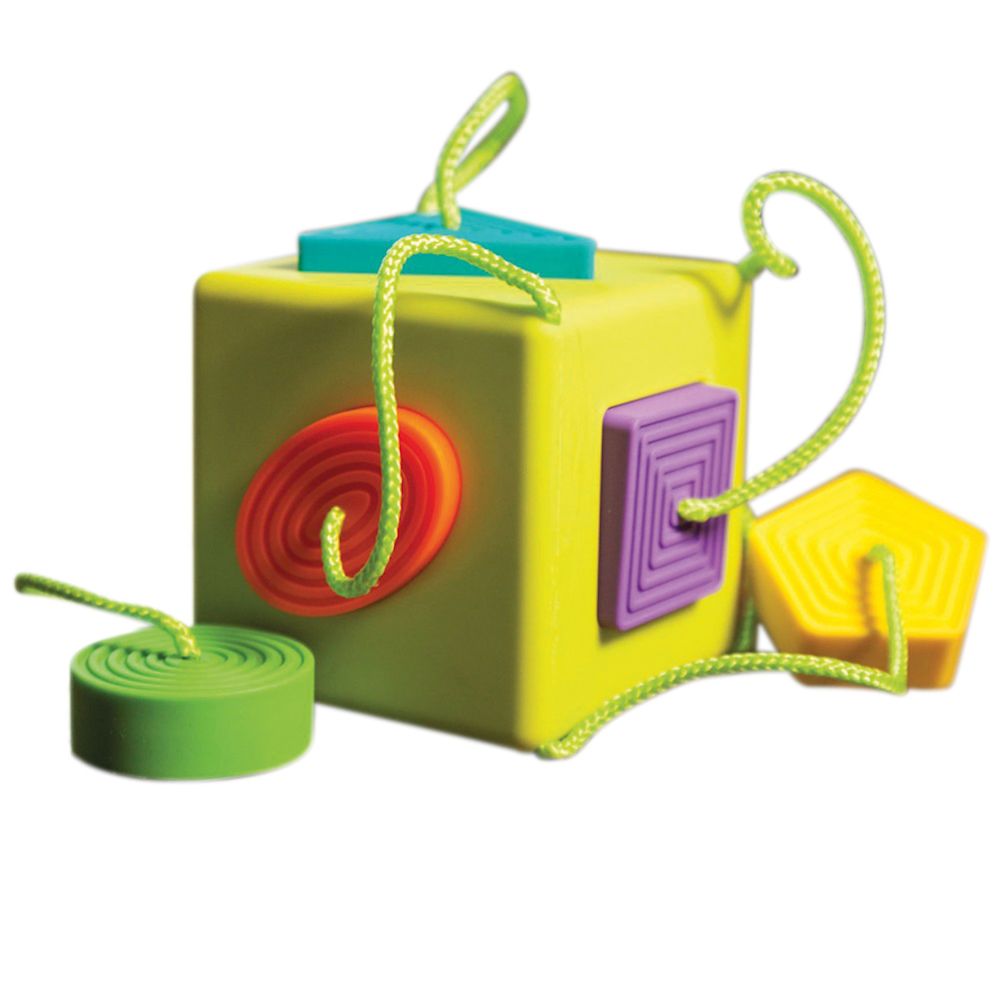 Fat Brain Toys - OombeeCube - Sensory Toys for Infant Development, Stacking Toy