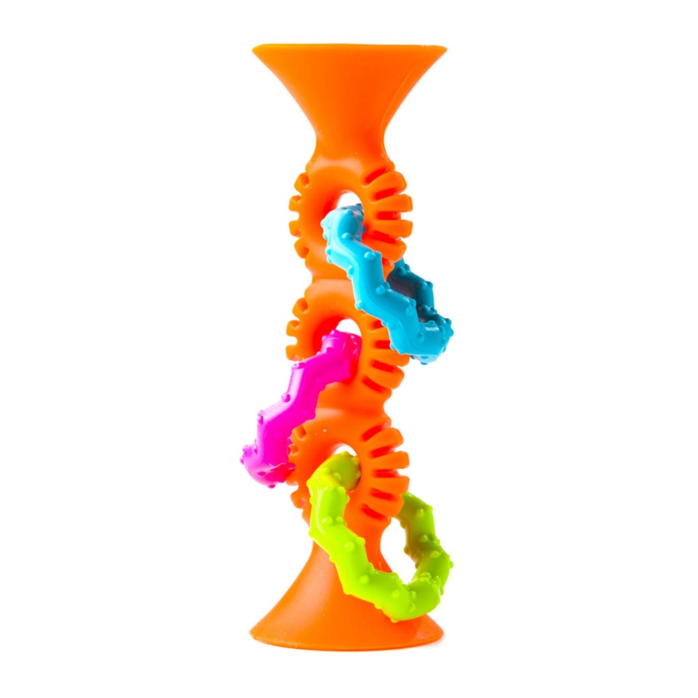 Fat Brain Toys - pipSquigz Loops Orange - Sensory Toys for Infant Development, Flexible Play