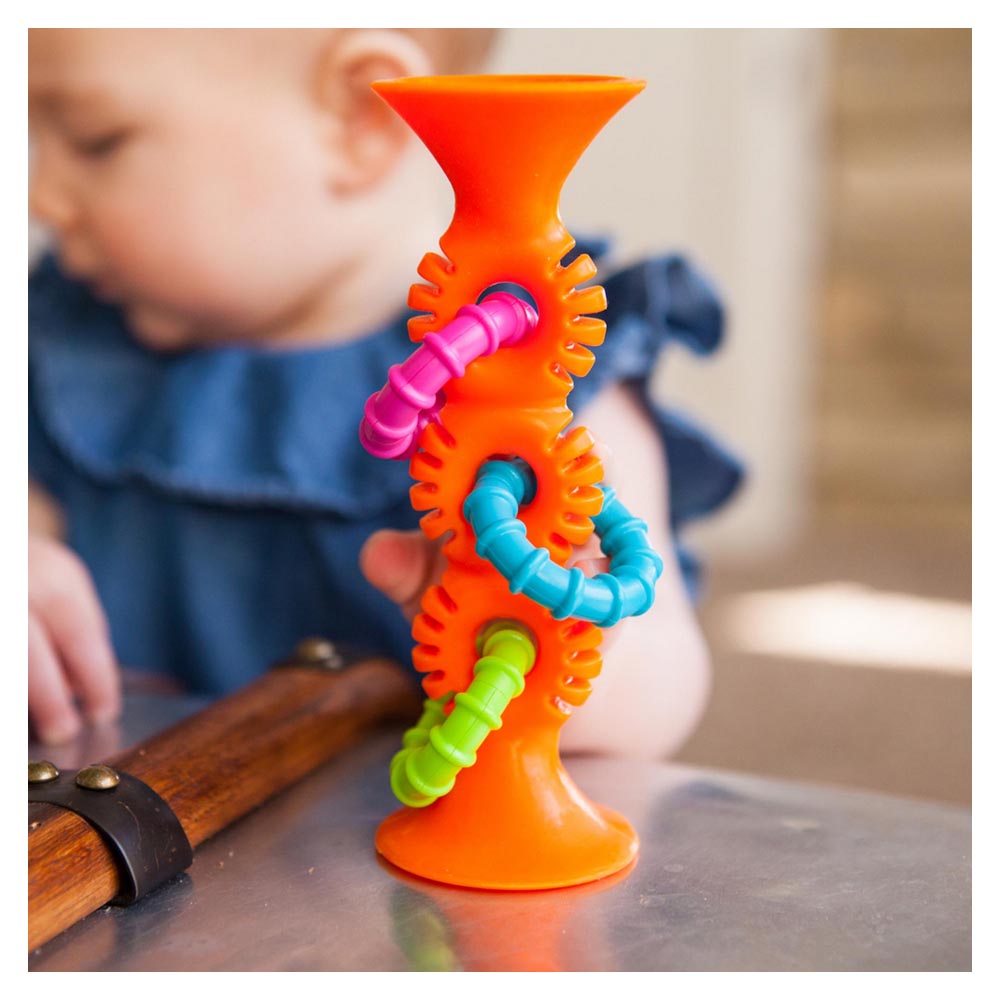 Fat Brain Toys - pipSquigz Loops Orange - Sensory Toys for Infant Development, Flexible Play