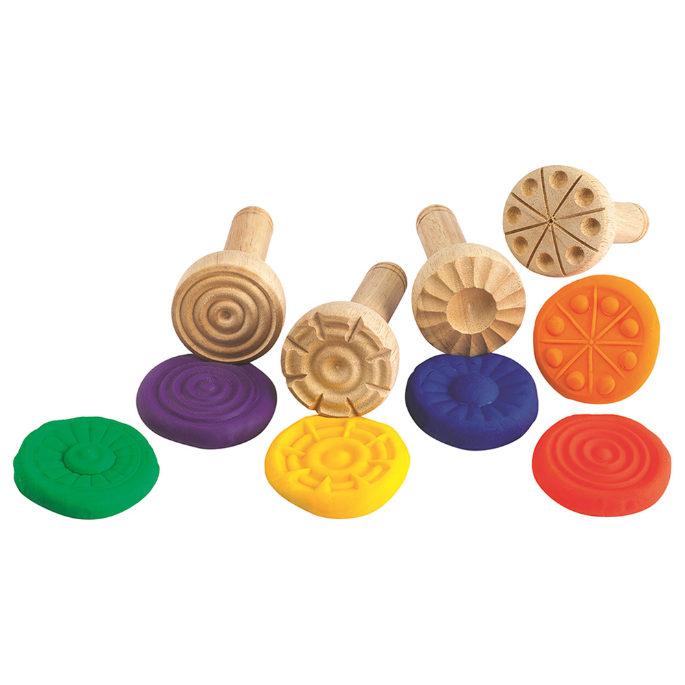 EDX Education - Wooden Dough Stampers 4pc-Set