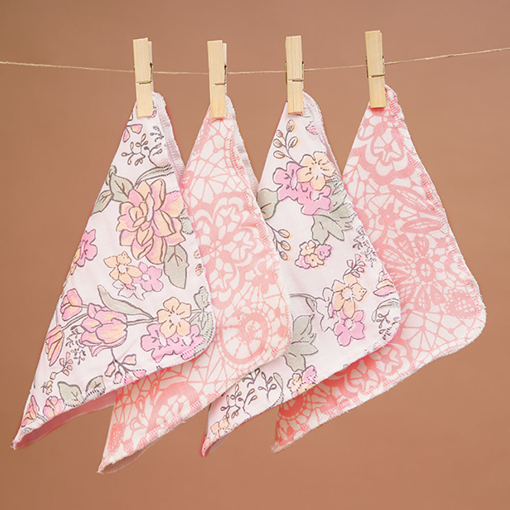 Fancy Fluff - Bamboo Muslin Napkins - Bloom - 4pcs