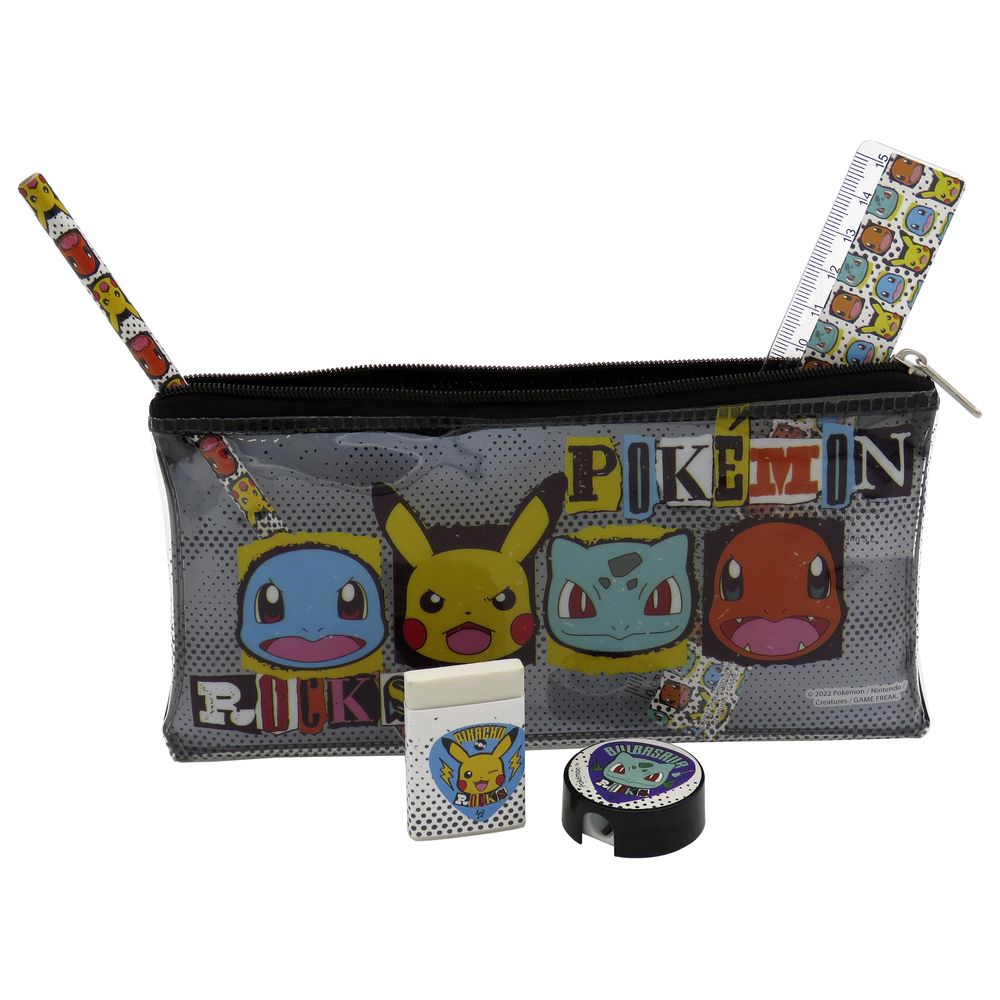 Pokemon - Plastic Pencil Case WithStationeries