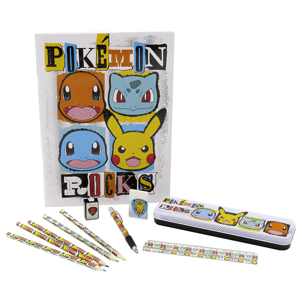 Pokemon - Stationery Set With Metal Pencil Case