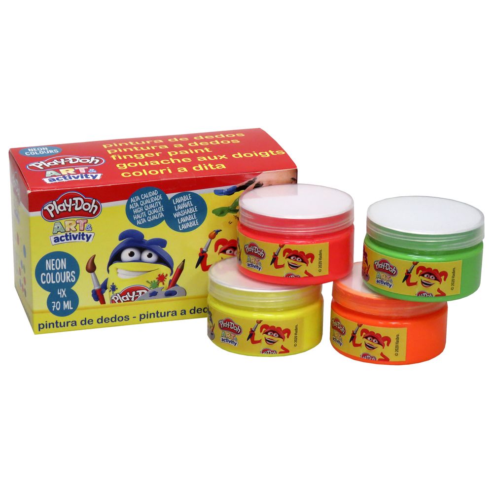 Play Doh - 4 Colors Neon Finger Paint 70ml