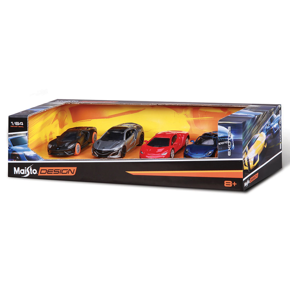 Maisto - 1:64 Scale 4 Cars Set Exotic,Classic & Muscle - 1pc