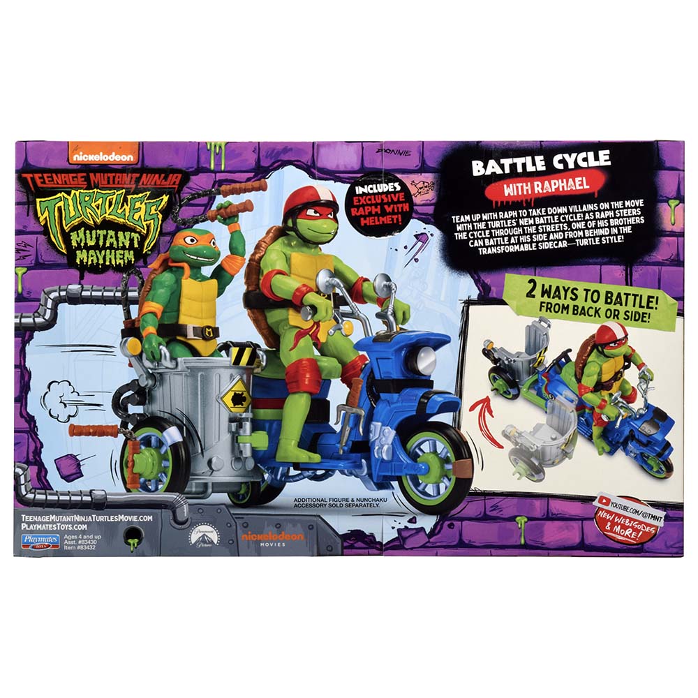 Playmates Toys - TMNT Battle Cycle With Raphael Action Playset