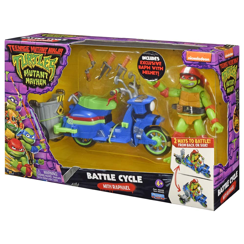 Playmates Toys - TMNT Battle Cycle With Raphael Action Playset