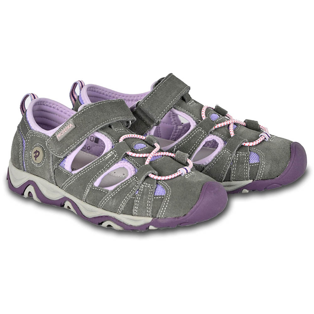 Protetika Dafy Lila Girls Sandals with Arch Support - Grey