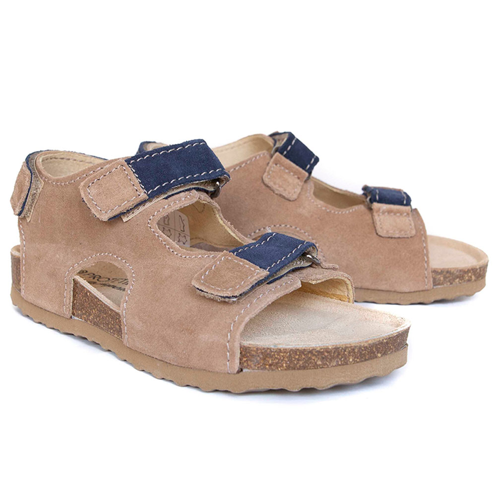 Protetika Orthopedic Leather Sandals Beige - Navy