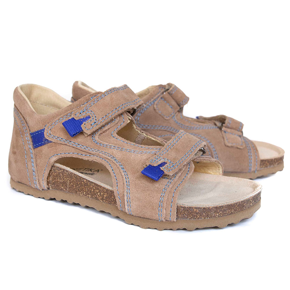 Protetika Orthopedic Leather Sandals Beige - Blue