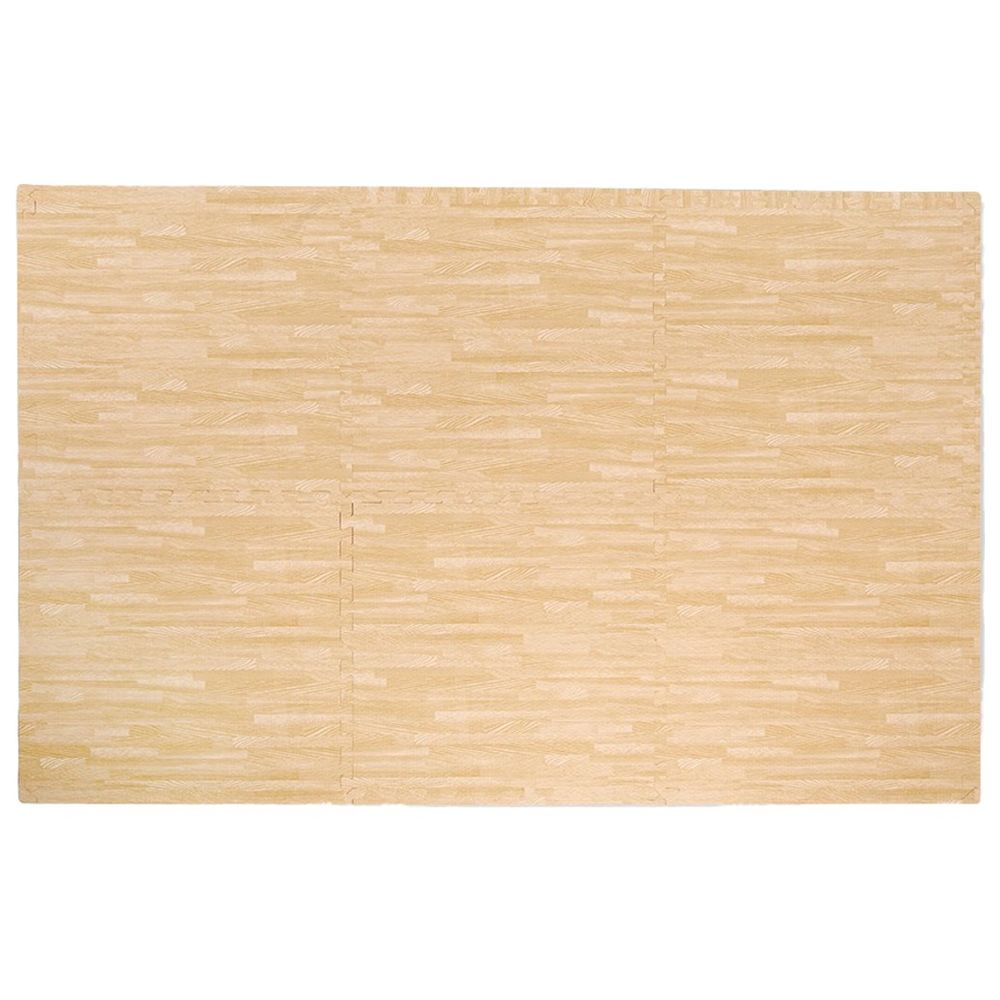 Bumble & Bird - BabySafe Foam Play Mat Tiles (6-Piece) - Natural Beige Wood