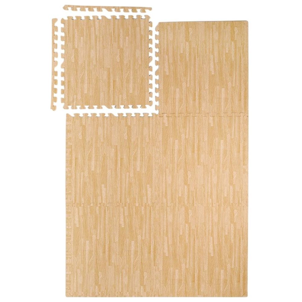 Bumble & Bird - BabySafe Foam Play Mat Tiles (6-Piece) - Natural Beige Wood