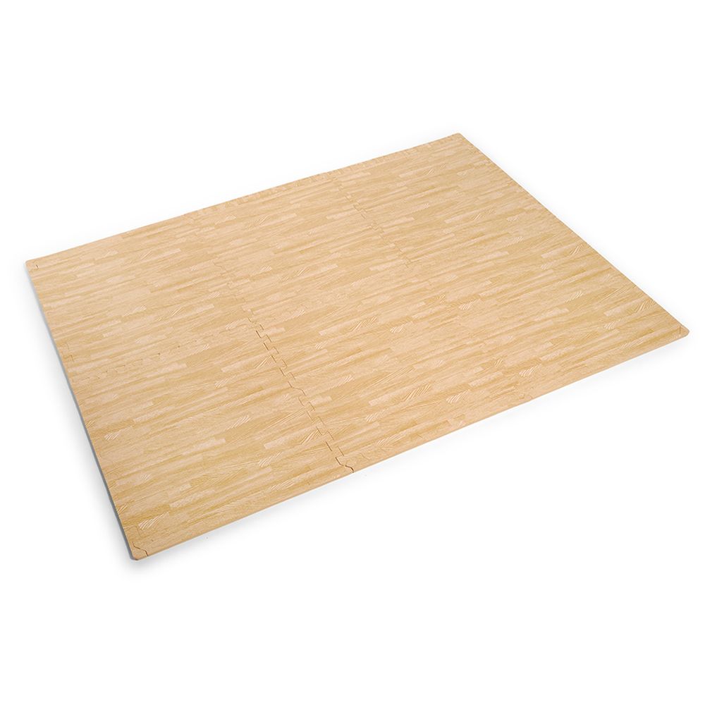 Bumble & Bird - BabySafe Foam Play Mat Tiles (6-Piece) - Natural Beige Wood