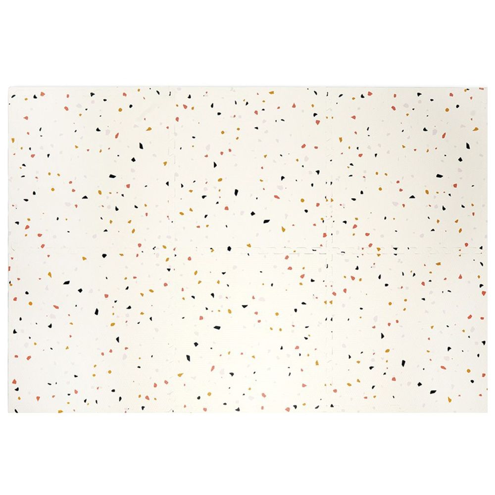 Bumble & Bird BabySafe Foam Play Mat - Ivory White Terrazzo | 6-Piece Interlocking Tiles | 120 x 180 cm