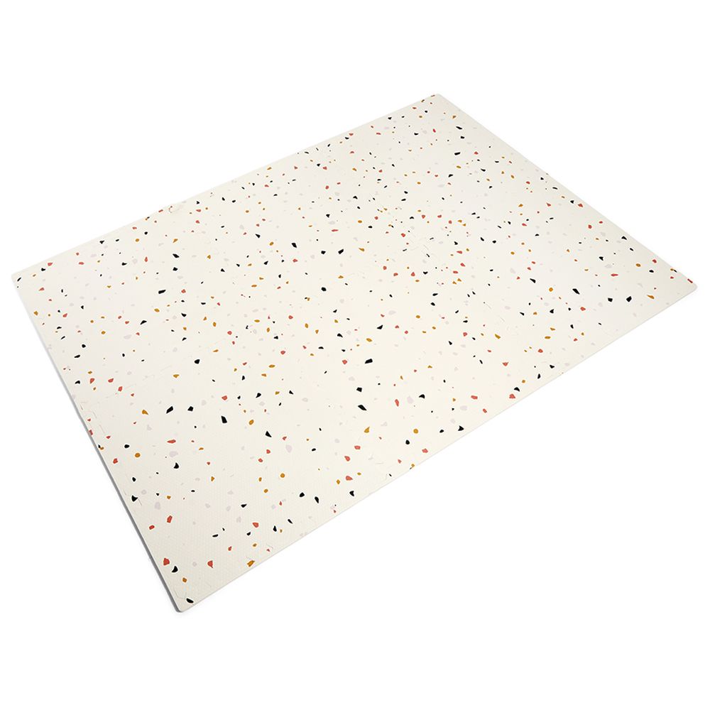 Bumble & Bird BabySafe Foam Play Mat - Ivory White Terrazzo | 6-Piece Interlocking Tiles | 120 x 180 cm