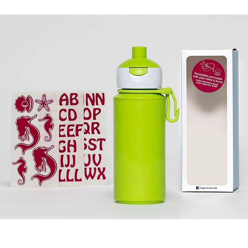 Forget Me Not Pop-up Drink Bottle - Lime Mermaid