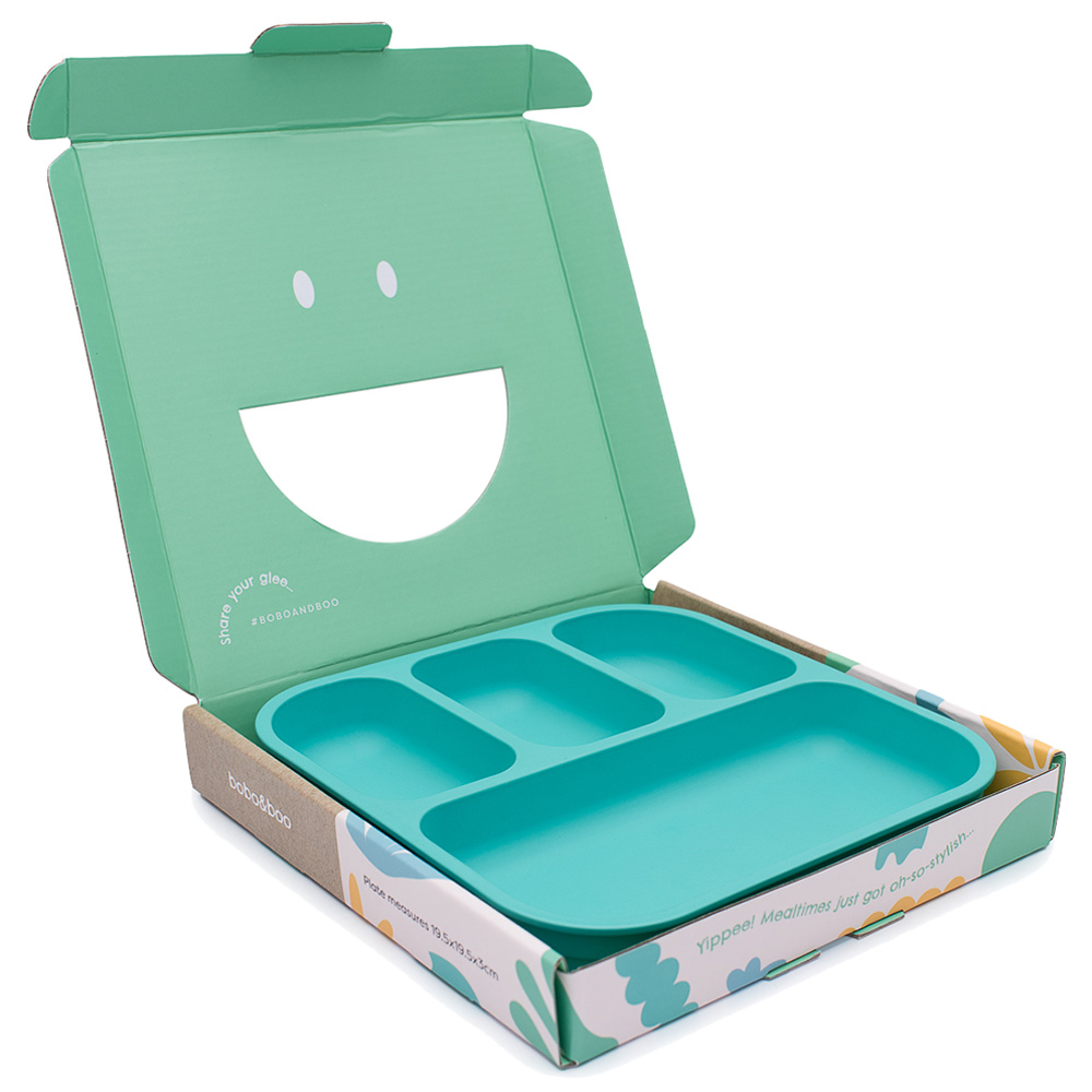 Bobo & Boo Plant-Based Bento-Style Divided Plates - Green