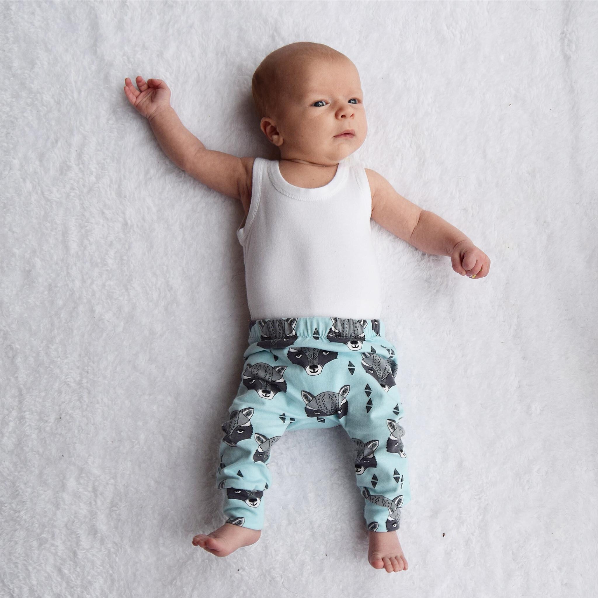 Fred & Noah Organic Racoon Print Leggings - Blue