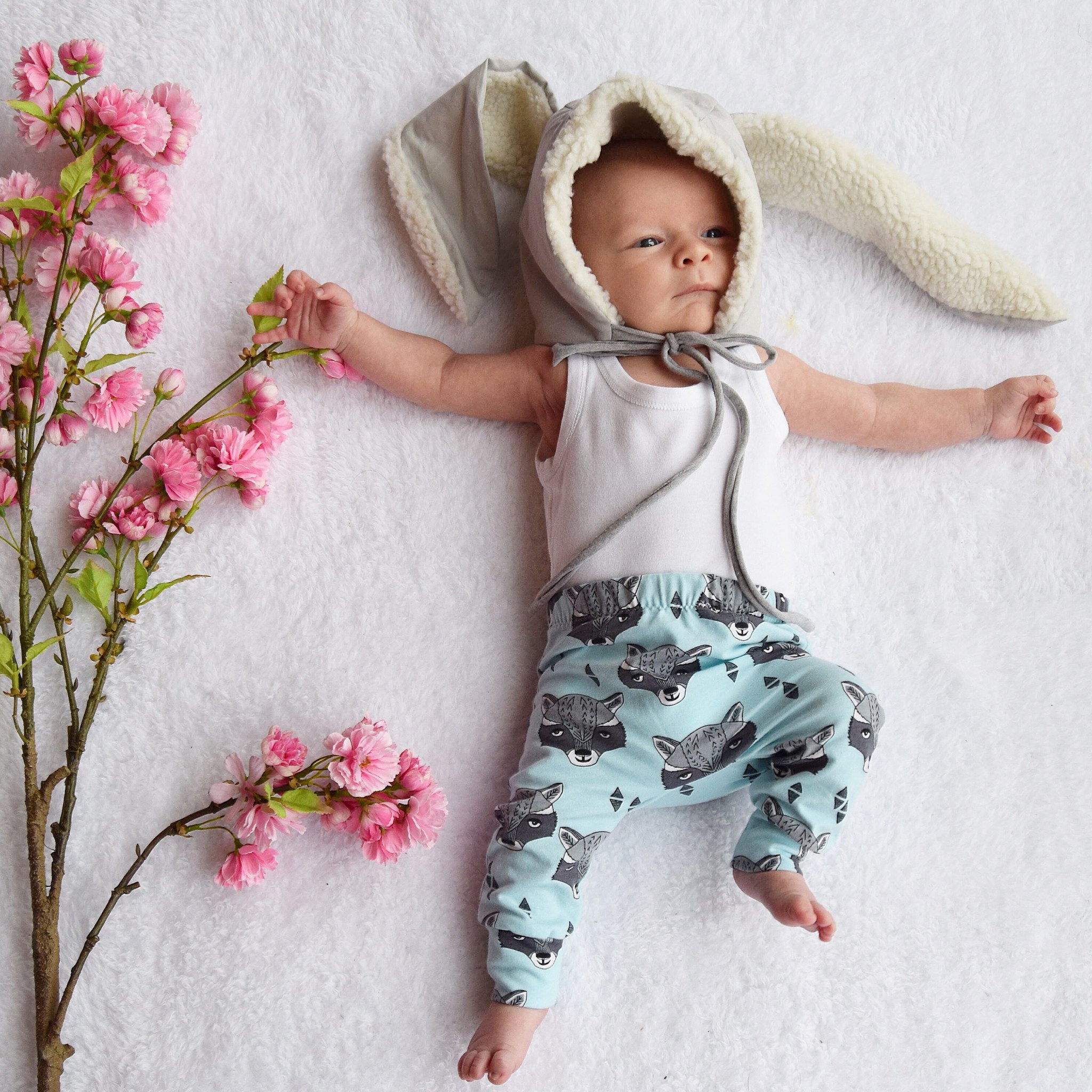 Fred & Noah Organic Racoon Print Leggings - Blue