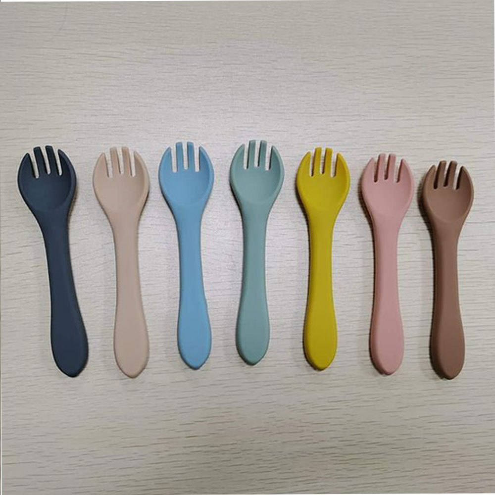 Dove and Dovelet Silicone Fork & Spoon Set - Nude