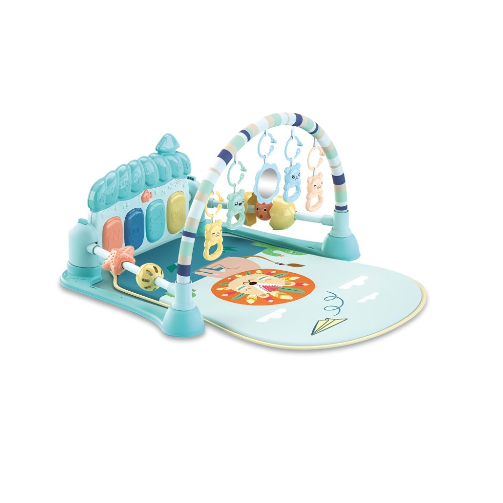 Factory Price -Hayley Baby Activity Play Mat With Baby Fitness Pedal Piano- Blue