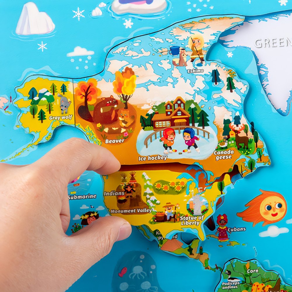 Factory Price -Jim Magnetic World Map Jigsaw Puzzle