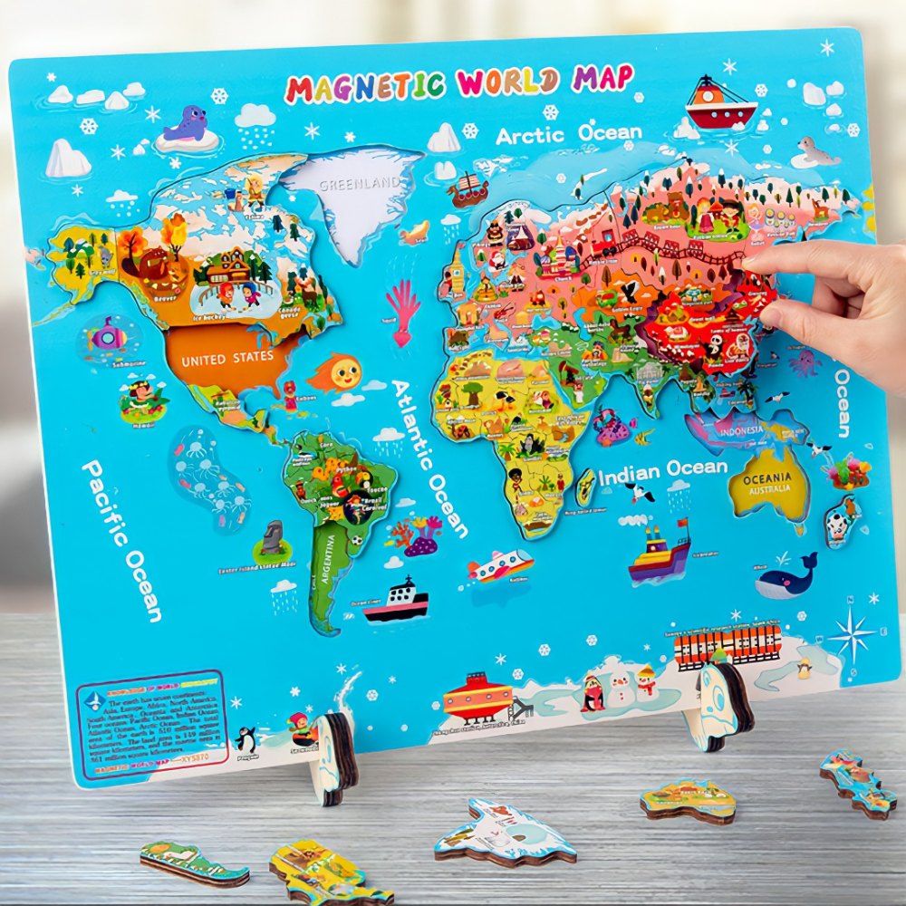Factory Price -Jim Magnetic World Map Jigsaw Puzzle