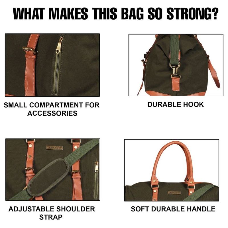 Mounthood - Duffle Bag With Faux Leather - Polaris Green