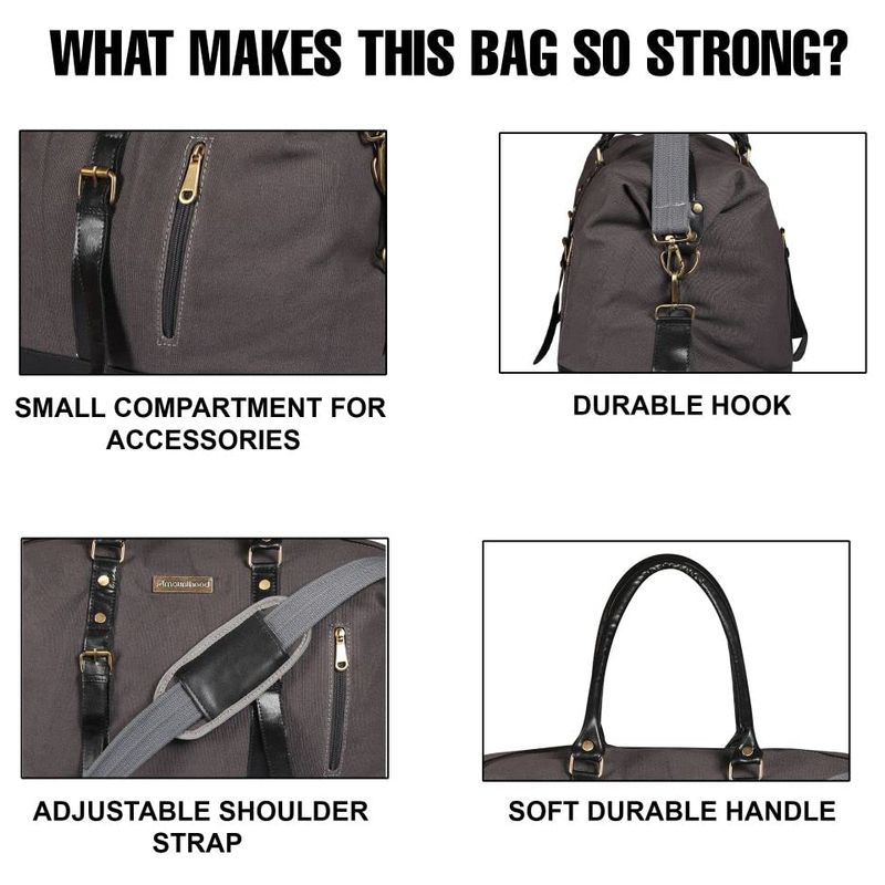 Mounthood - Duffle Bag With Faux Leather - Polaris Dark Gray