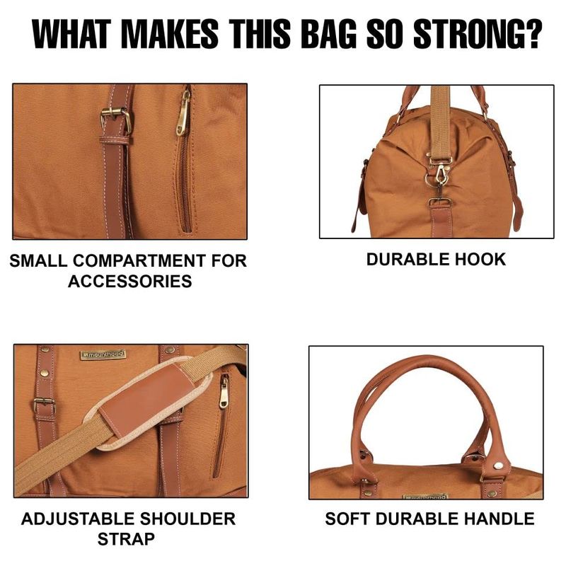 Mounthood - Duffle Bag With Faux Leather - Polaris Tan