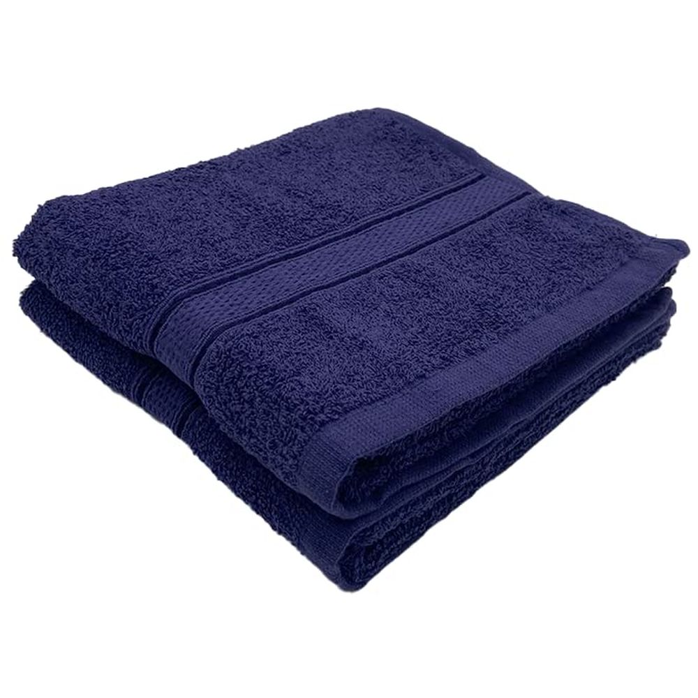 Byft - 100% Cotton Daffodil Hand Towel - 60X110Cm - Set Of 2 - Navy Blue