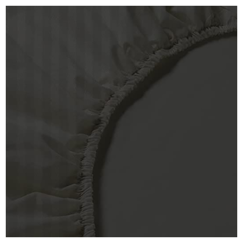 BYFT - Tulip Single Satin Stripe Fitted Sheet 90 x 210 + 30 cm - Charcoal 