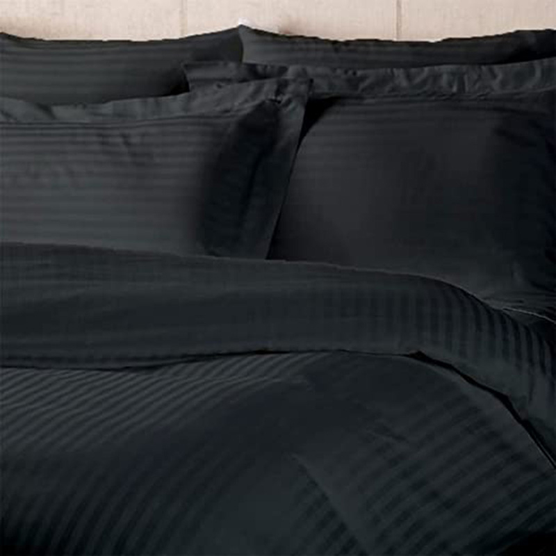 BYFT - Tulip Single Satin Stripe Duvet Cover 165 x 245 + 30 cm - Charcoal 