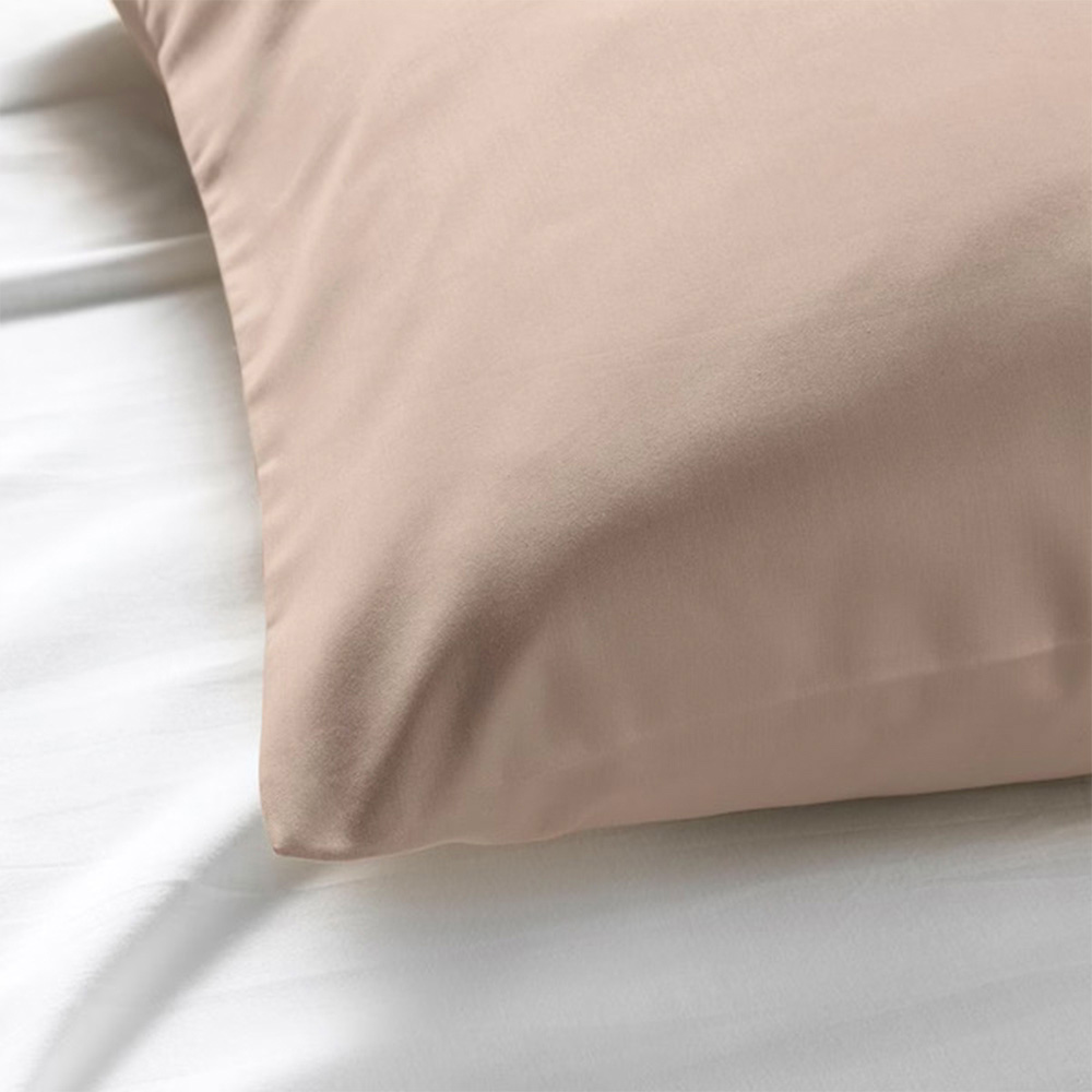 Byft - 100% Cotton Single Fitted Sheet & Pillowcase - Beige - 2pcs