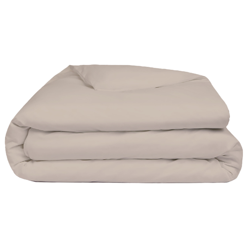 Byft - 100% Cotton King Fitted Sheet, Duvet Cover & Pillow Case - Beige - 6pcs