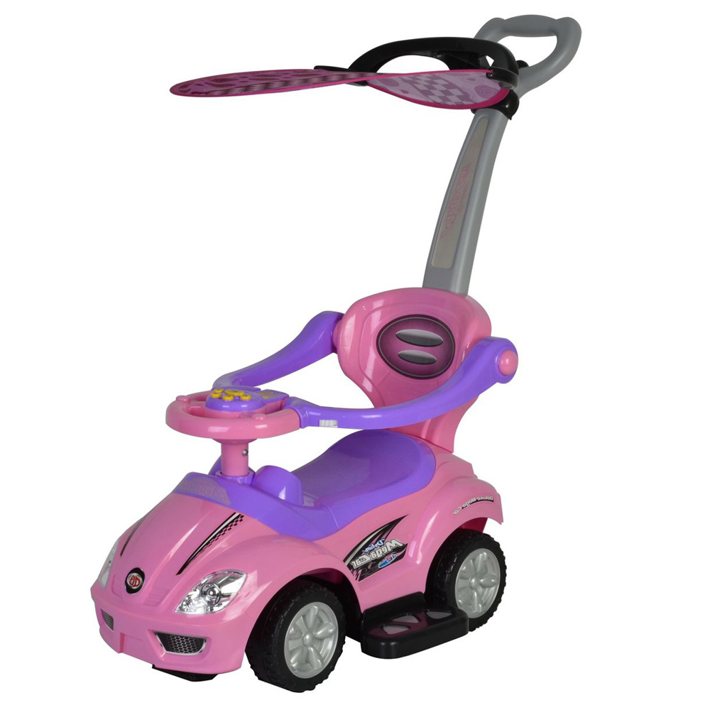 Factual Toys - Megacar Canopy Kids 3-in-1 Push Car - Pink