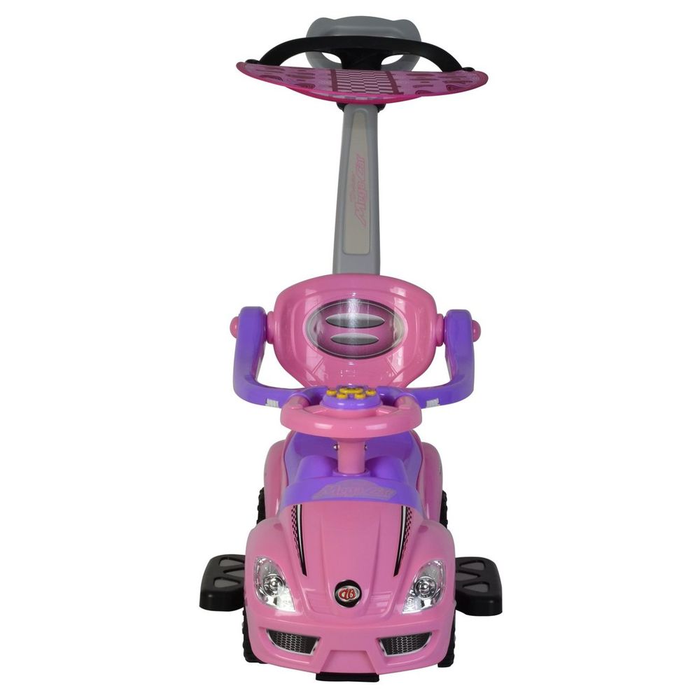 Factual Toys - Megacar Canopy Kids 3-in-1 Push Car - Pink