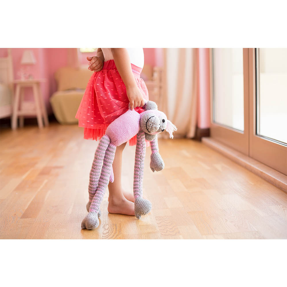 Baa Baa Black Sheep - Wibbly Wobbly Monkey - Light Pink