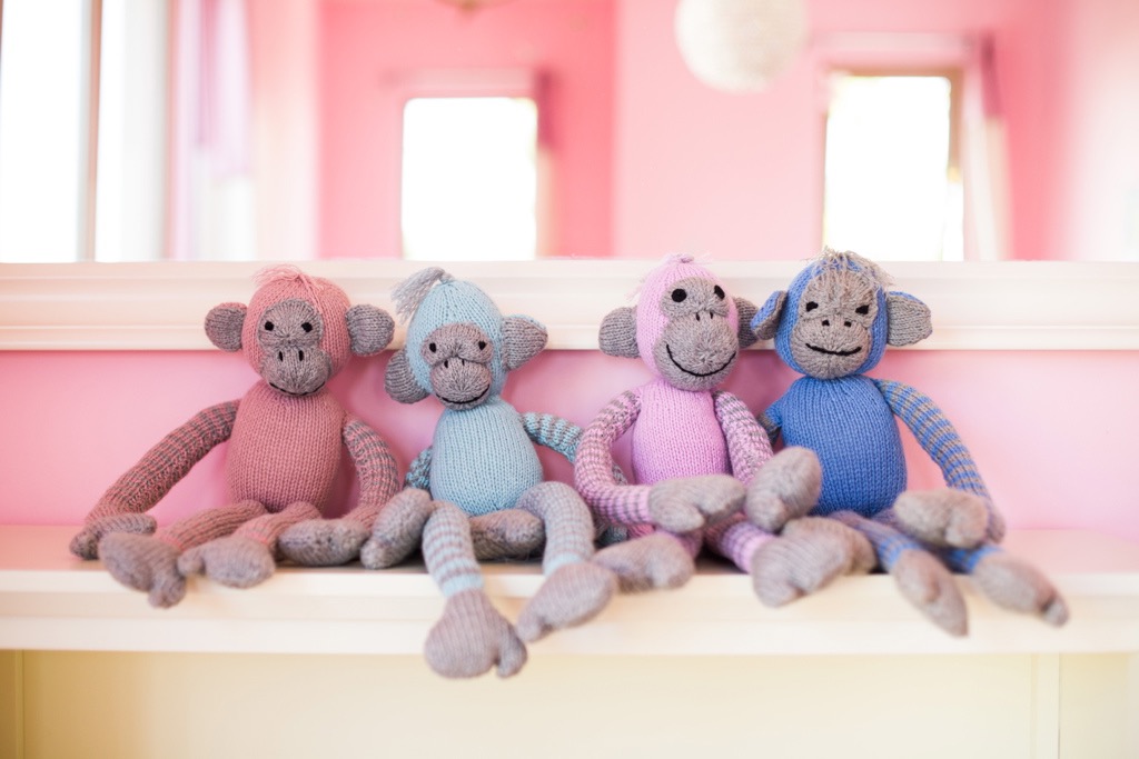 Baa Baa Black Sheep - Wibbly Wobbly Monkey - Light Pink