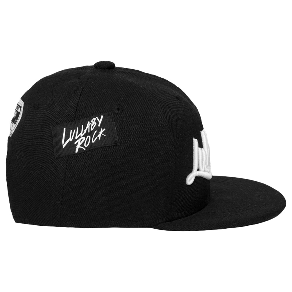 Lullaby Rock - White Text Kidrocker Cap - Black