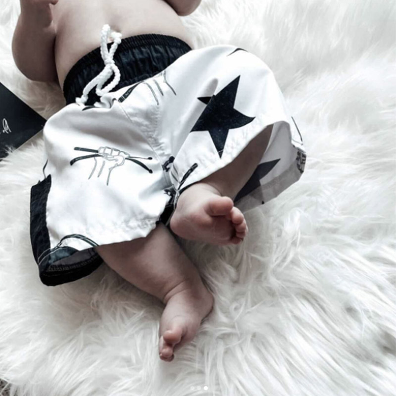 Lullaby Rock Swim Trunks Drummer Black - White