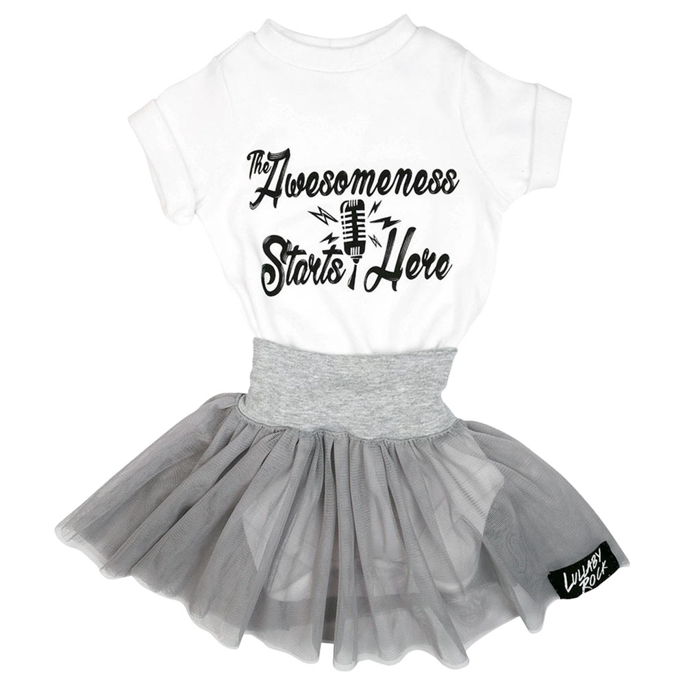 Lullaby Rock Soft Tutu Skirt - Grey