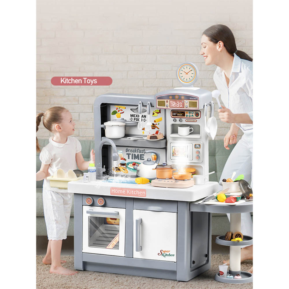Little Angel Kids Kitchen Play Set With Light & Sound - Grey