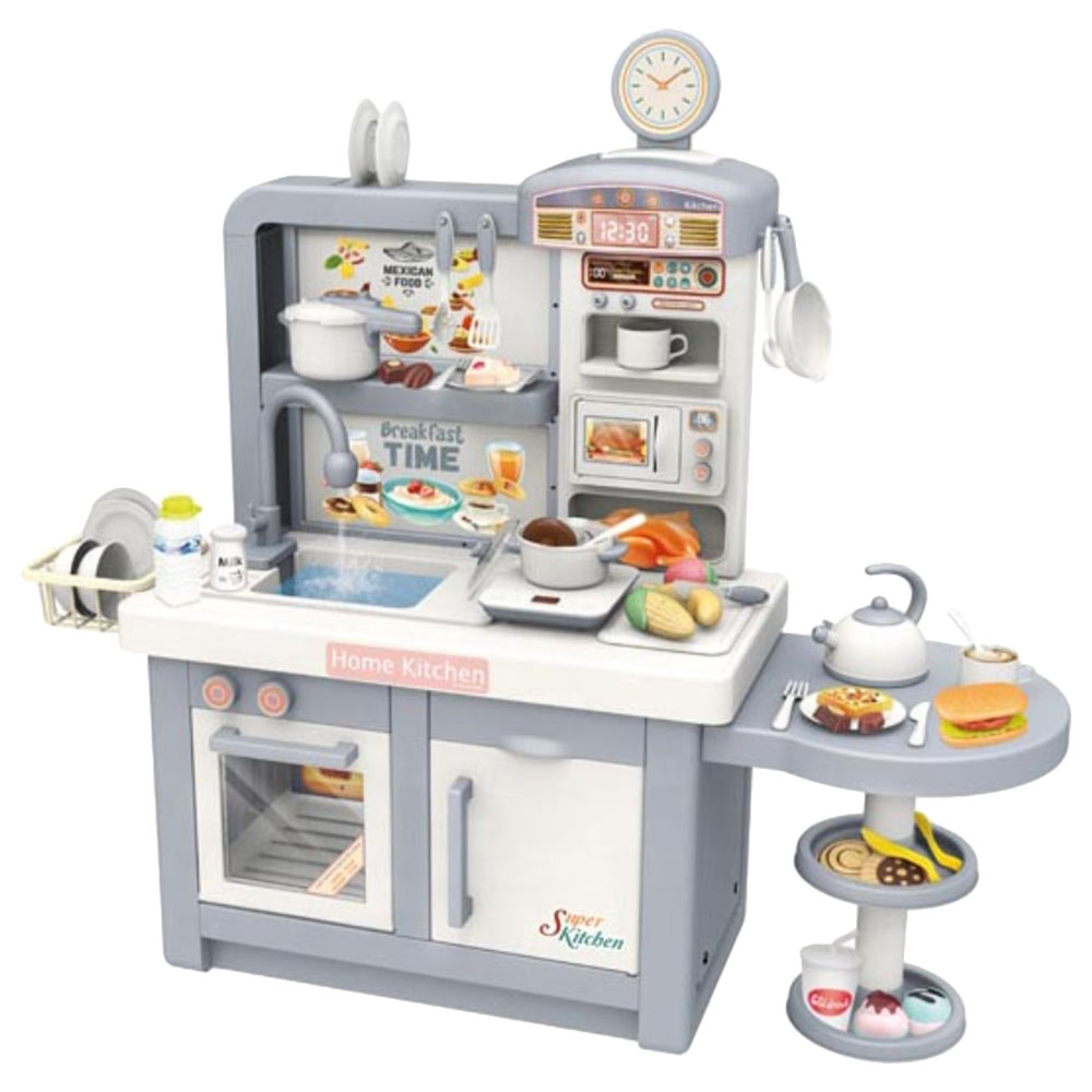 Little Angel Kids Kitchen Play Set With Light & Sound - Grey