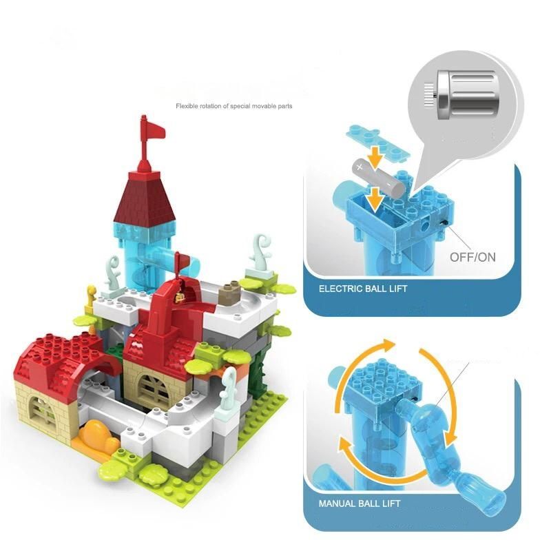 Spring Flower - Building Block Toys Kids Castle Ball Track
