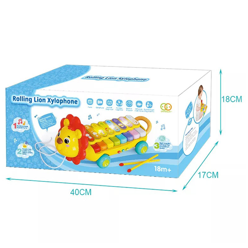 Goodway - Lion Musical Piano Pull Toy Educational Toy Toddler