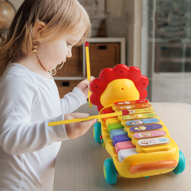 Goodway - Lion Musical Piano Pull Toy Educational Toy Toddler
