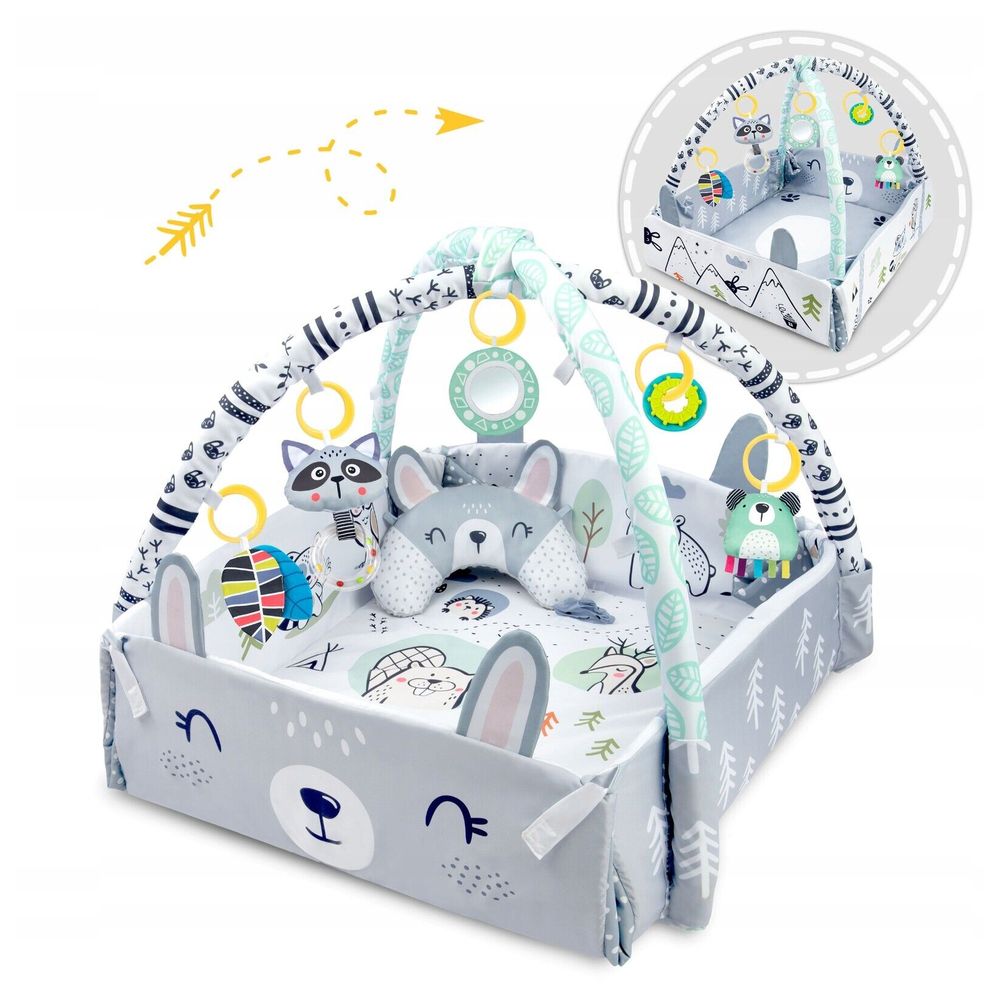 Little Angel Baby Play Mat Activity Gym With Toys - Grey