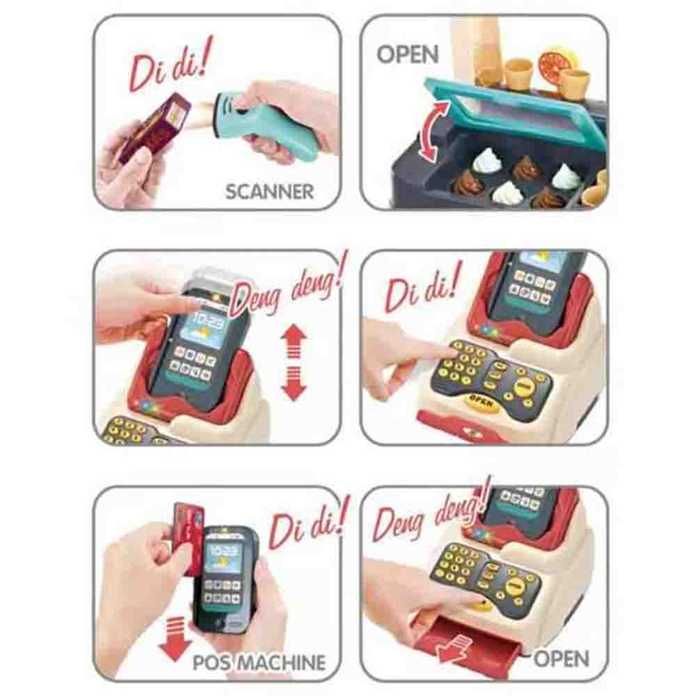 Little Angel Kids Toys Dessert Shop Playset With Ice Cream - 55 Pcs